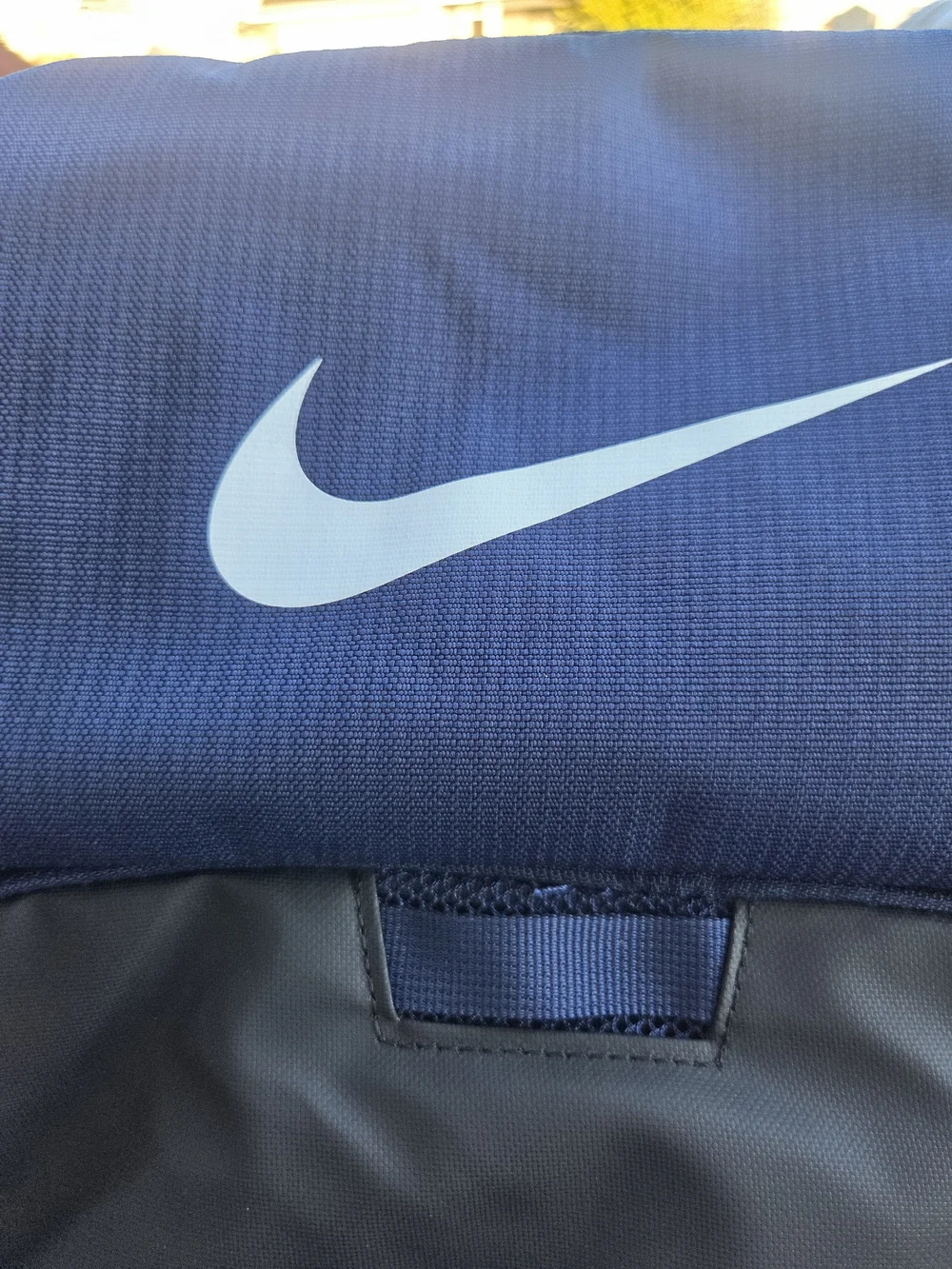 Nike Navy and Gray Kids Backpack with White Swoosh